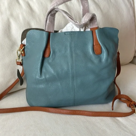 Elegant Blue Leather  Bag - Picture 4 of 4